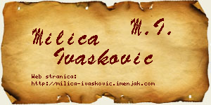Milica Ivašković vizit kartica
